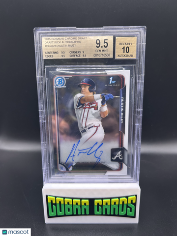 2015 Bowman Chrome Draft Draft Pick Autographs Austin Riley #BCAARI BGS 9.5 Auto 10