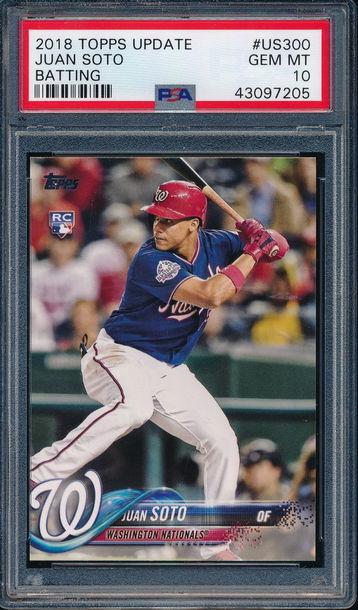 2018 Topps Update #US300 Juan Soto Batting RC Rookie PSA 10