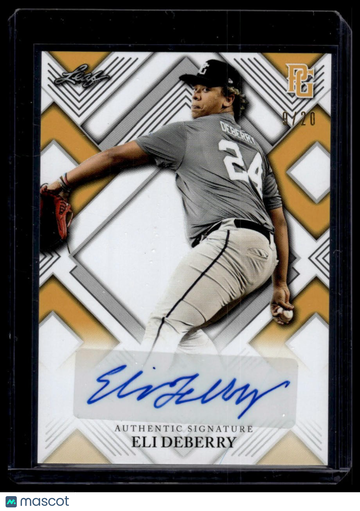 2023 Leaf Perfect Game National Showcase Eli Deberry #AU-ED2 Autographs Yellow SN AU