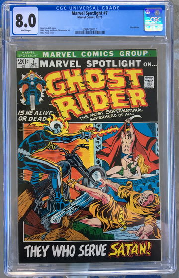 Marvel Spotlight #7 (1972) CGC 8.0 -- White pages; 3rd Ghost Rider appearance