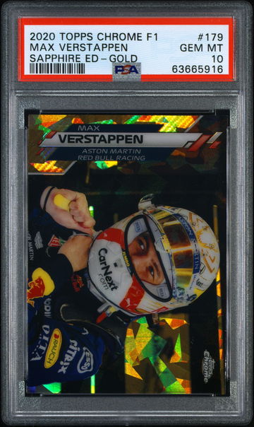 2020 Topps Chrome Sapphire Max Verstappen Gold Refractor /50 #179 