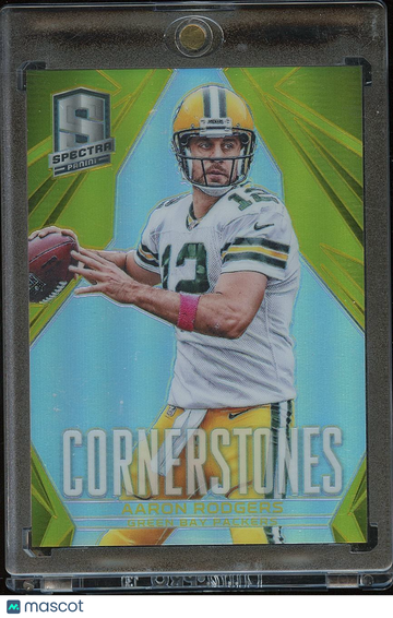 Aaron Rodgers 2014 Spectra Cornerstones GOLD Prizm Green Bay Packers 17/25