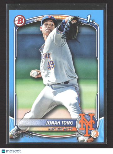 2025 Bowman Jonah Tong #BP-105 Sky Blue Paper 283/499