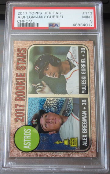 2017 Topps Heritage Chrome #/999 Alex Bregman Yulieski Yuli Gurriel PSA 9 Astros