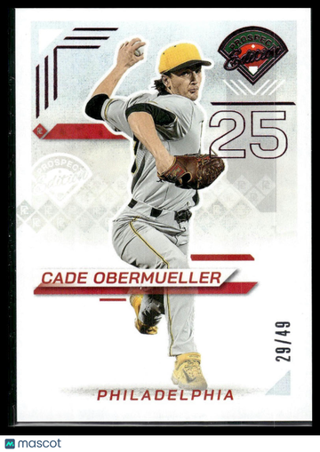 2025 Panini Prospect Edition Cade Obermueller #98 Pink /49