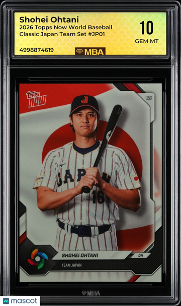 2026 Topps Now World Baseball Classic Shohei Ohtani #JP01 Japan Team Set MBA 10