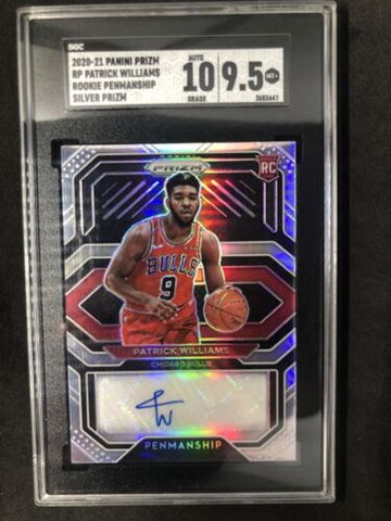 PATRICK WILLIAMS 2020-21 Panini Prizm Rookie Penmanship Silver Auto  SGC 9.5