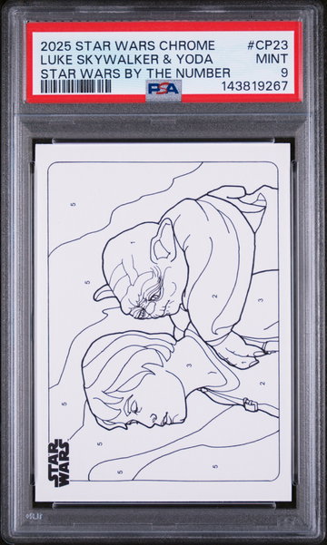 2025 Topps Chrome Star Wars Star Wars By the Number Luke Skywalker Yoda #CP23 PSA 9