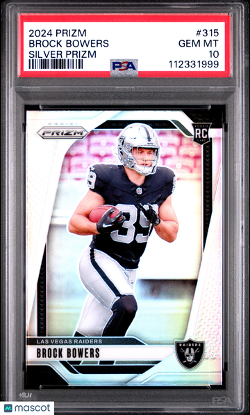 2024 Panini Prizm Brock Bowers #315 Silver PSA 10