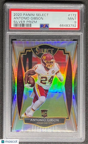 Antonio Gibson 2020 Select Premier Level Silver Prizm #172 RC Rookie PSA 9