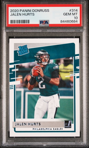 2020 Panini Donruss Rated Rookie Jalen Hurts #314 PSA 10