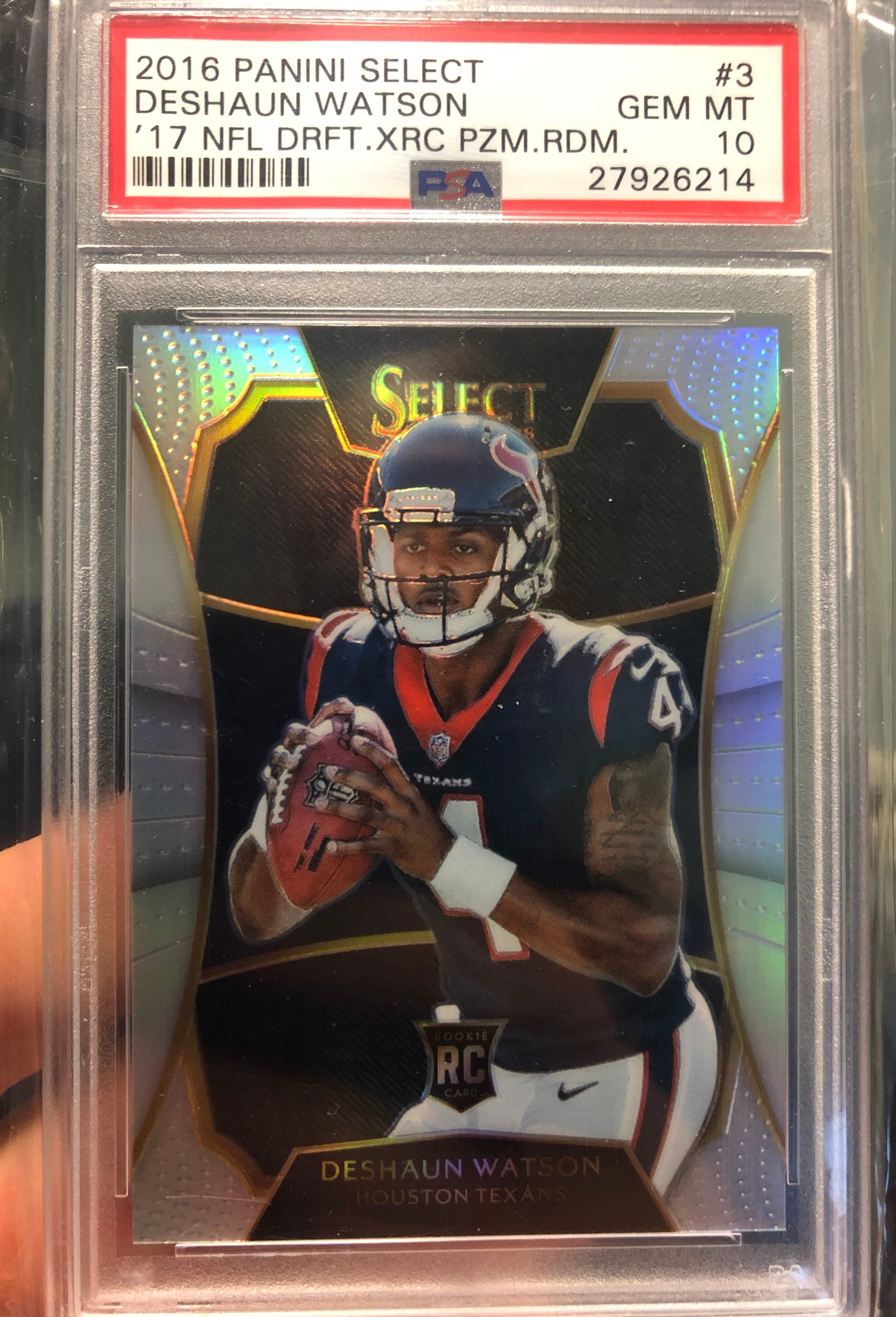 Deshaun Watson 2016 Select XRC Prizm PSA 10