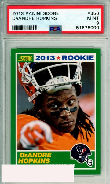 2013 PANINI SCORE DEANDRE HOPKINS #356 ROOKIE HOUSTON TEXANS PSA MINT 9