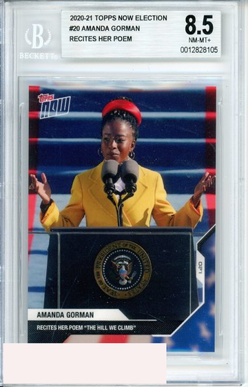2020-21 TOPPS NOW ELECTION AMANDA GORMAN #20 RECITES HER POEM BGS 8.5 NM-MT+