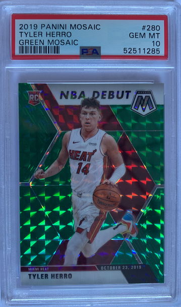 2019 Panini Mosaic Tyler Herro Green Mosaic PSA 10