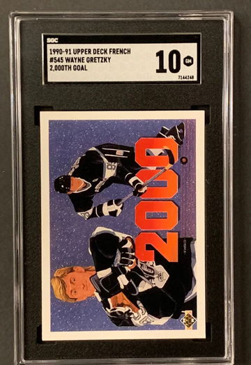 1990-91 Upper Deck Kings Wayne Gretzky #545 SP UD French 2000th SGC 10 GEM MINT