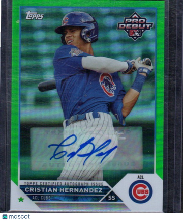 2023 Topps Pro Debut Cristian Hernandez #PD-163 Autographs Green SN AU