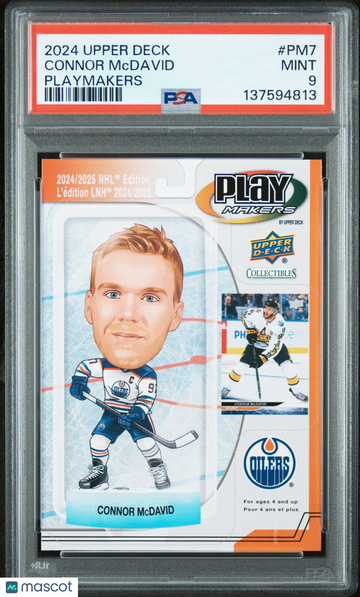 2024-25 Upper Deck Playmakers Connor McDavid #PM7 Short Print PSA 9