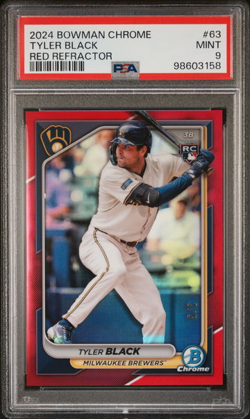2024 Bowman Chrome Red Refractor Tyler Black #63 /5 PSA 9