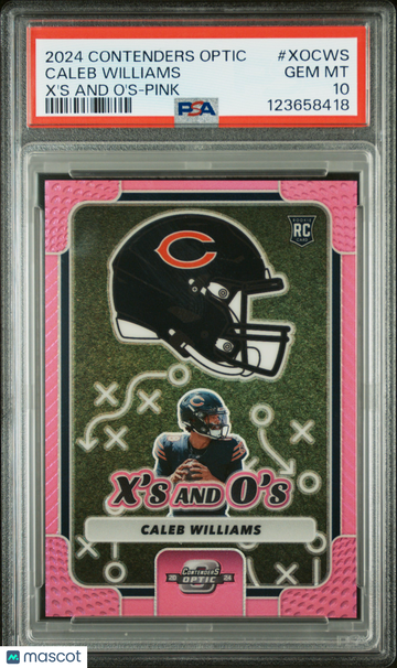 2024 Panini Contenders Optic X'S And O's Caleb Williams #XOCWS Pink /75 Rookie PSA 10
