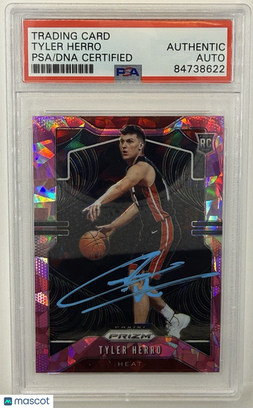 2019-20 Panini Prizm Tyler Herro #259 Pink Prizm Rookie PSA A Auto A