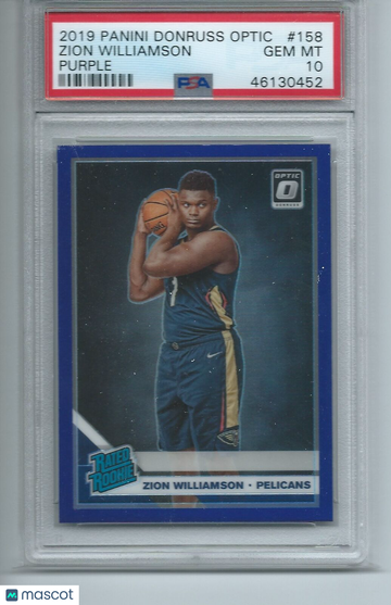 2019 Panini Donruss Optic Zion Williamson #158 Purple PSA 10