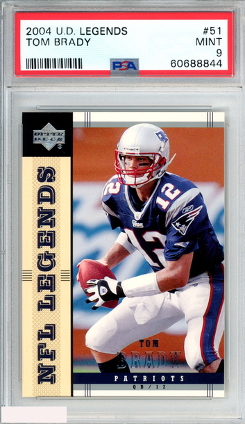 2004 UPPER DECK LEGENDS TOM BRADY #51 NEW ENGLAND PATRIOTS PSA 9 MINT