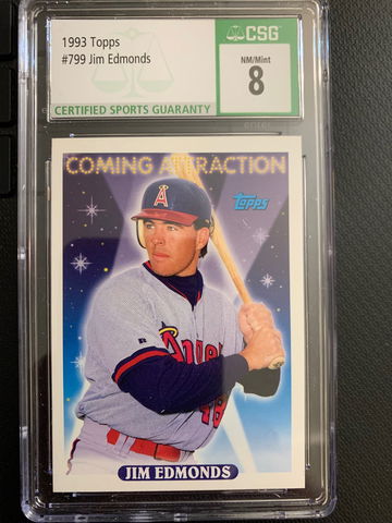 1993 Topps Jim Edmonds Rookie Card CSG 8 NM/Mint