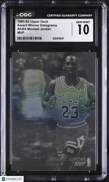 1991-92 Upper Deck Michael Jordan #AW4 MVP Award Winner Holograms CGC 10