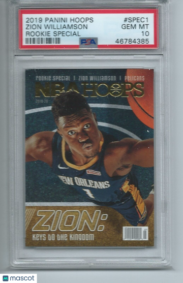 2019 Panini Hoops Rookie Special Zion Williamson #SPEC1 PSA 10