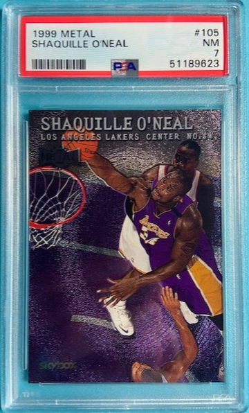 1999 Metal #105 SHAQUILLE O'NEAL Los Angeles Lakers PSA 7 HOF Lakers
