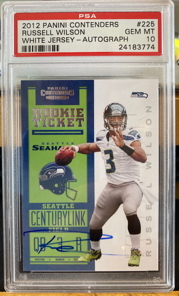 2012 Panini Contenders Russell Wilson white jersey Auto