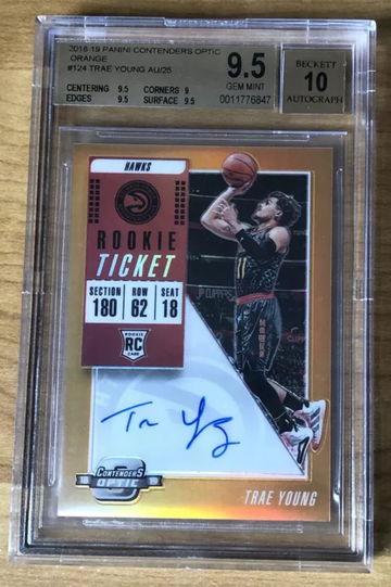 2018 Panini Contenders Optic Orange Trae Young RC Auto /25 BGS 9.5 10 Super Rare