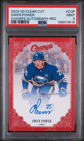 2023 Upper Deck Clear Cut Champs Autographs Red Owen Power #COP /10 PSA 9
