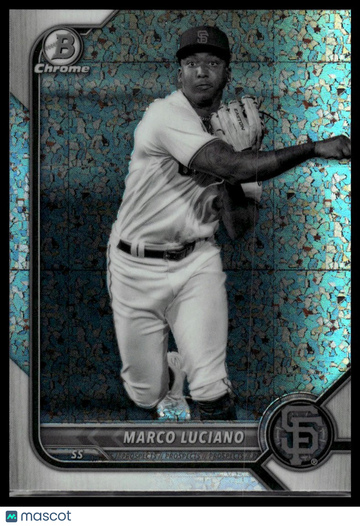 2022 Bowman Chrome Marco Luciano #BCP-247 Prospects Black and White Mini-Diamond Refractor