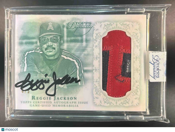 2015 Dynasty Reggie Jackson #AP-RJA7 Autograph Patches Emerald