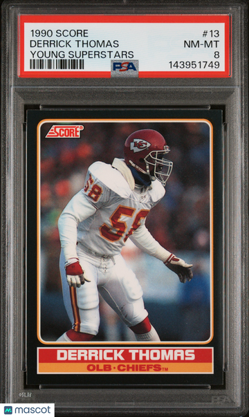 1990 Score Young Superstars Derrick Thomas #13 PSA 8