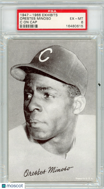 1947-66 Exhibits Orestes Minoso C On Cap PSA 6
