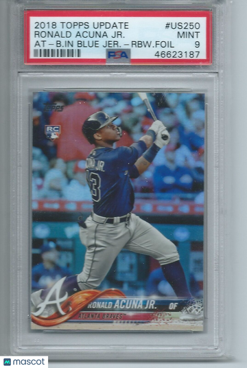 2018 Topps Update Ronald Acuna JR. #US250 Rainbow Foil PSA 10