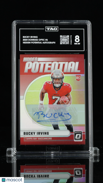 23/99 2024 Donruss Optic Hidden Potential Autograph Bucky Irving #6 Rookie TAG 8