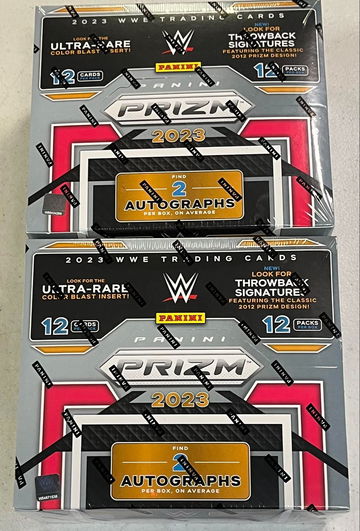 2X 2023 PANINI PRIZM WWE WRESTLING HOBBY BOX - 4 AUTOS - SUPPORT A LOCAL CARD SHOP