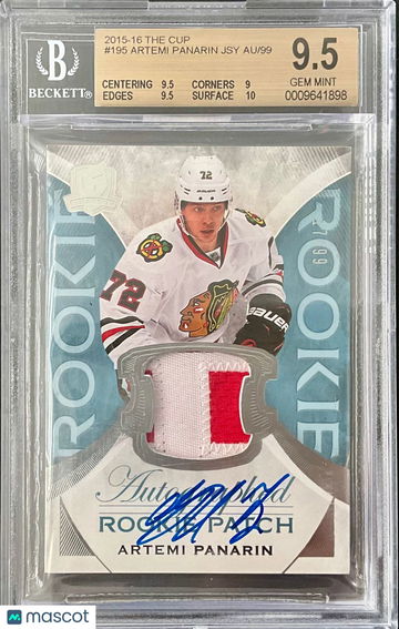 ARTEMI PANARIN 2015-16 UD THE CUP ROOKIE PATCH AUTO #/99 BGS 9.5/10 RANGERS