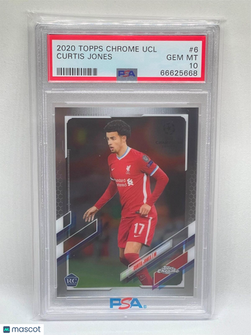 2020 Topps Chrome UEFA Champions League Curtis Jones #6 PSA 10