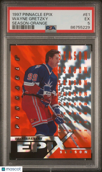 1997 Pinnacle Epix Wayne Gretzky #E1 SEASON ORANGE PSA 5 EX