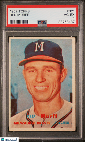 1957 Topps Red Murff #321 PSA 4 short printed series