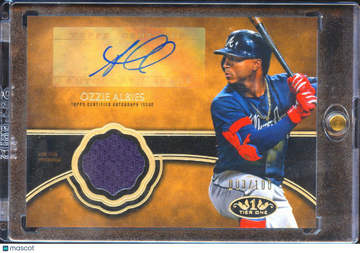 2019 Topps Tier One Ozzie Albies #T1AR-OA /100 Autograph Tier One Relic Card