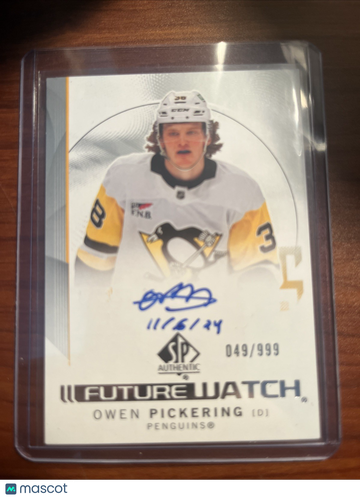2024-25 Sp Authentic Owen Pickering #178 Future Watch Autograph Rookie Upper Deck