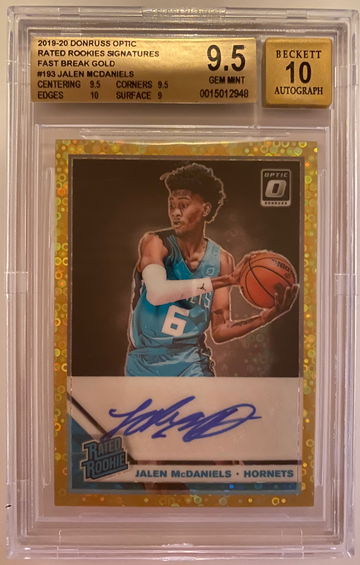2019-20 Donruss Optic Jalen McDaniels Rated Rookie Signatures Fast Break Gold