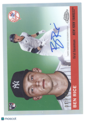 2025 Topps Chrome Platinum Baseball Ben Rice #CPA-BR Refractor /199 RC