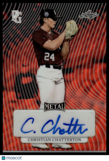 2023 Leaf Metal Perfect Game Marble Christian Chatterton #MA-CC2 Marble Red Auto /5 SN AU
